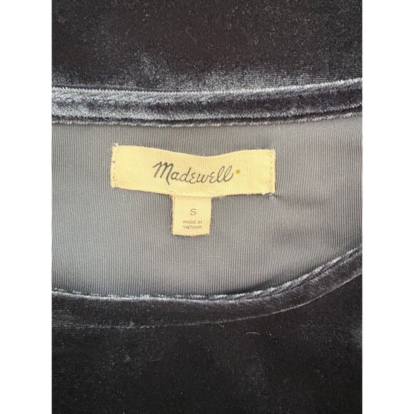 Madewell Blue Jewel Tone Velour Top Small - Picture 3 of 3